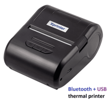 Принтер чеків мобільний Xprinter XP-P210 Bluetooth+USB 58мм, без обрізу, чорний