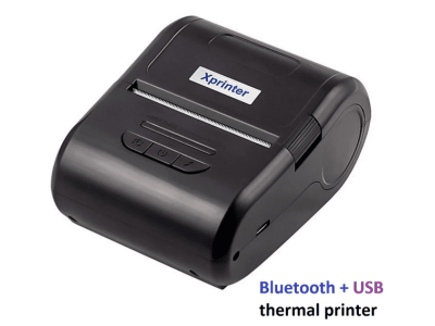 Принтер чеків мобільний Xprinter XP-P210 Bluetooth+USB 58мм, без обрізу, чорний