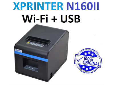 Принтер чеків Xprinter XP-N160II WI-FI+USB 80мм, обріз, чорний wifi